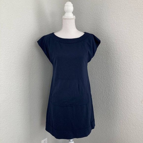 Cynthia Steffe Navy Short Sleeve Pocket Shift Dress Size Small - Picture 1 of 8